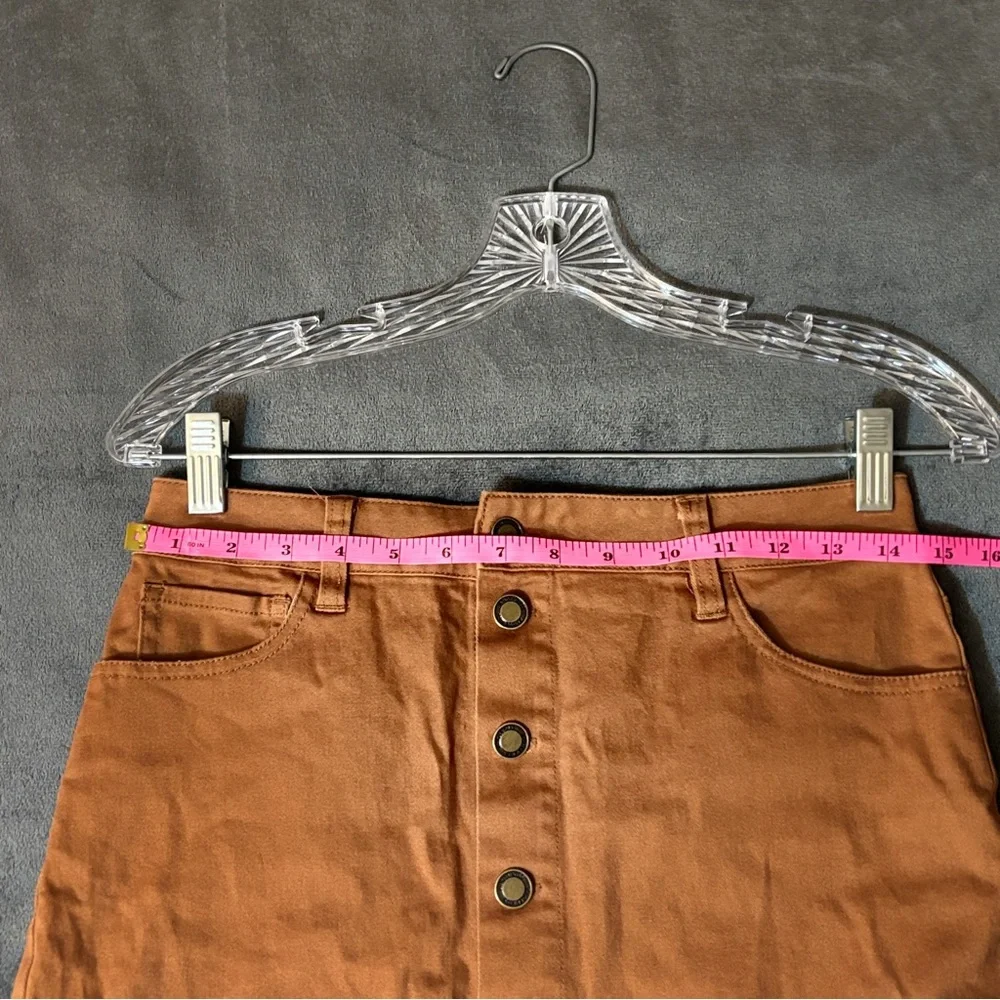 Angel Kiss Copper Button-Front Mini Skirt